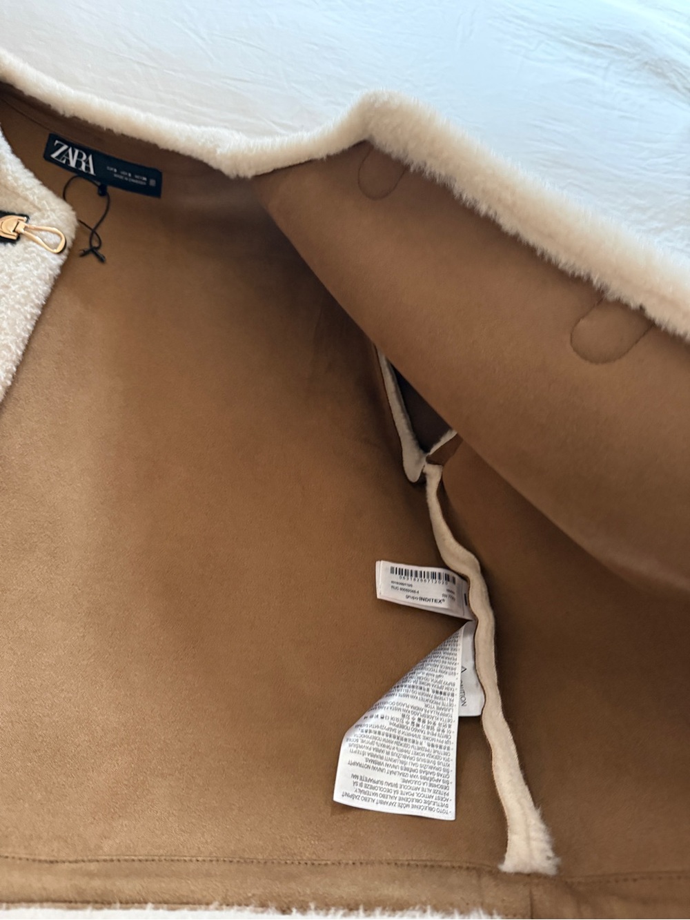 Ivory shearling Zara jacket - Picture 6 of 6